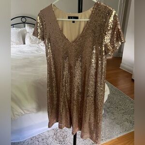 Gold sequin mini dress from Lulus